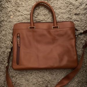 New Cole Haan Brown Leather Briefcase